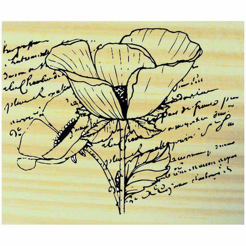 Carimbo de Madeira para Arte e Artesanato 7 X 9 Cm - Ta-559 Escrita Tulipa