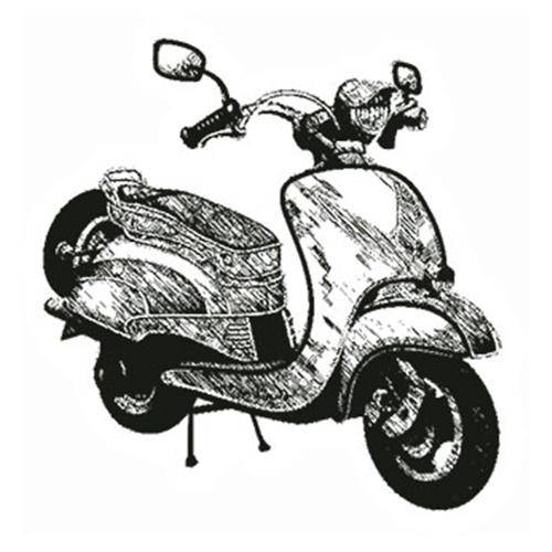 Carimbo em Borracha Moto Lambreta Clp-063 - Litoarte