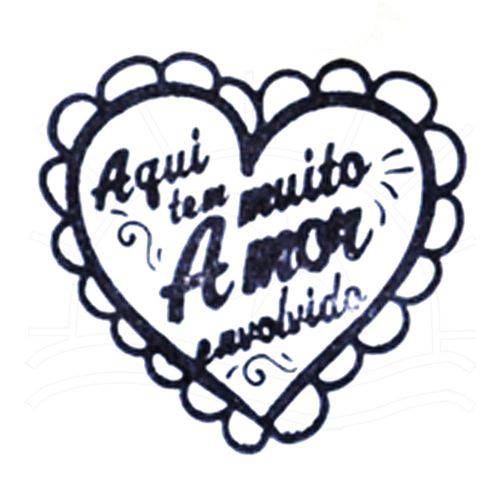 Carimbo Handmade Círculo - 40 Aqui Tem Muito Amor Envolvido