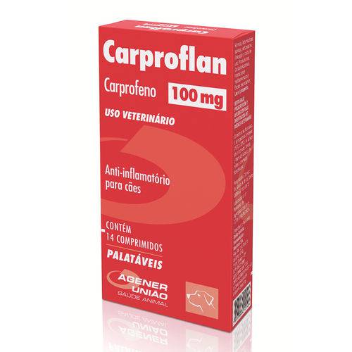 Carproflan 100 Mg Anti-inflamatório para Cães Agener 14 Comprimidos