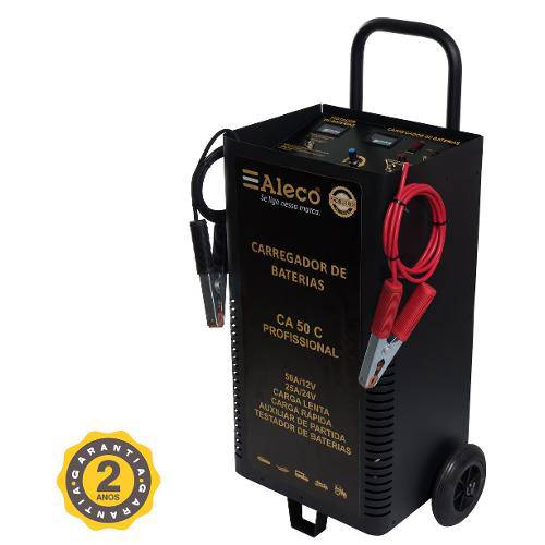 Carregador de Bateria 12/24v Manual 50a com Auxiliar de Partida Ca50c 110/220v - Alleco