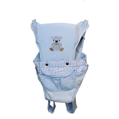 Carregador de Bebê Canguru 2 Posições Bordado Ajustável Azul