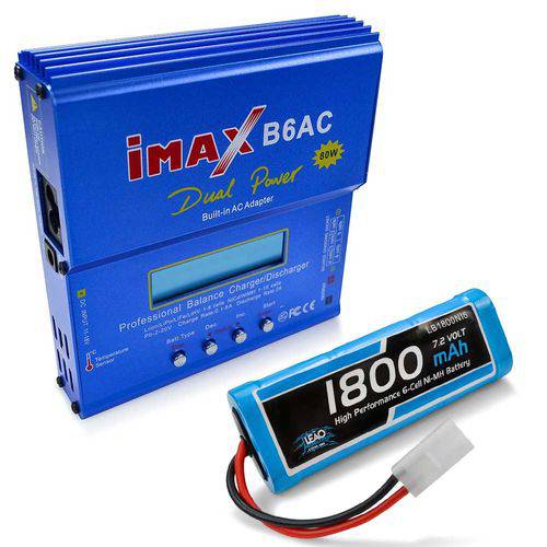 Carregador Imax B6ac e Bateria Nimh 7.2v - 1800mah - Tmy