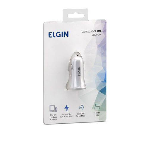 Carregador USB de Celular Veicular 12v 5w Elgin