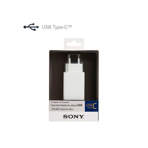 Carregador USB Type C Sony 3.0a Cp-ad3/w