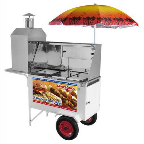 Carrinho Ambulante Combinado Hot Dog Lanche Churrasco Chlcl012 Armon