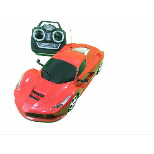 Carrinho Carro de Controle Remoto Sem Fio Ferrari Vermelha 7 Funções 23cm