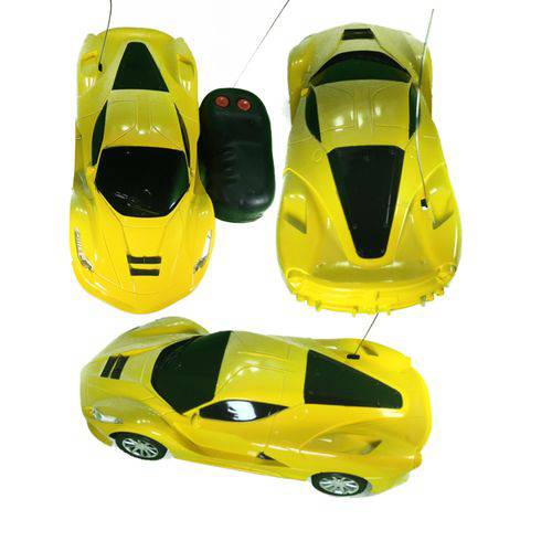 Carrinho Controle Remoto Ferrari Amarela 3 Funções Speedy Toys