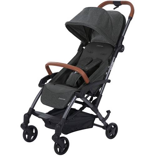 Carrinho de Bebê 4 Rodas Maxi-Cosi Laika Sparkling com Assento Inclinável Cinza Escuro