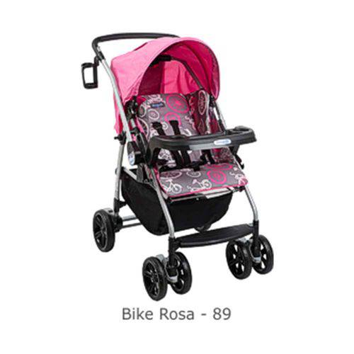Carrinho de Bebê Burigotto Bike Rosa para Crianças Recém-nascidas Até 15kg