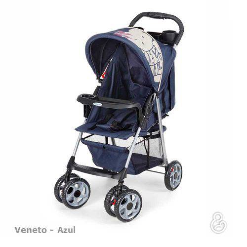 Carrinho de Bebê Galzerano Veneto Reversível Ii Carro Berço-passeio Azul