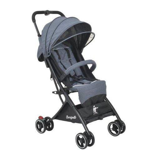 Carrinho de Bebê It Gray (Cinza - Leve e Extremamente Compacto) - Burigotto