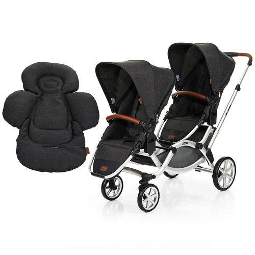 Carrinho de Bebê para Gêmeos ABC Design Zoom + Confort Seat Liner Piano