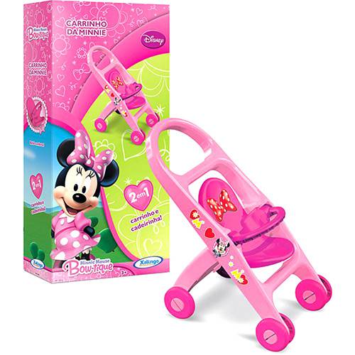 Carrinho de Boneca Minnie Mouse Bow-Tique Disney Rosa - Xalingo