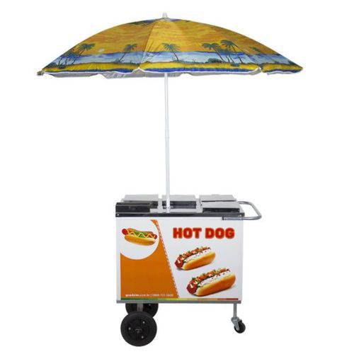 Carrinho de Hot Dog, Lanches e Cachorro Quente CH1 com Guarda-Sol Alsa