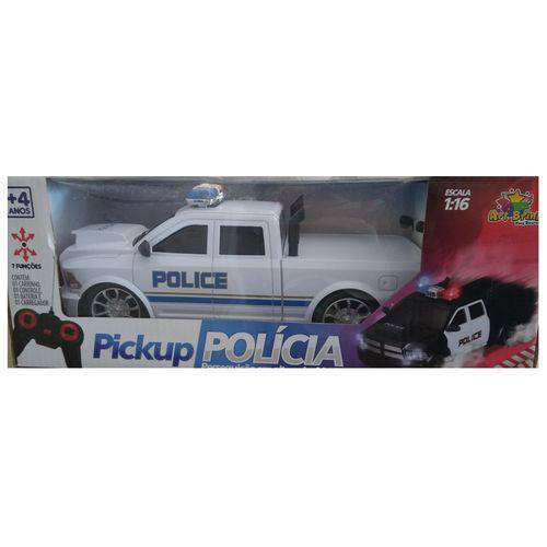 Carrinho de Policia Pickup Infantil Controle Remoto