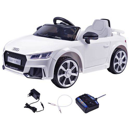 Carrinho Elétrico Infantil Audi TT Branco 12 Volts com Controle Belfix