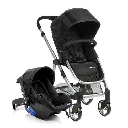 Carrinho Epic Premium + Bebê Conforto+ Base Isofix Preto Infanti