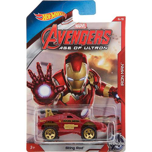 Carrinho Hot Wheels Avengers Age Of Ultron Homem de Ferro - Mattel