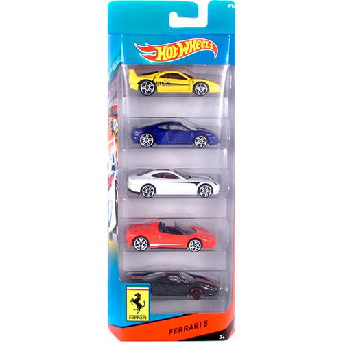 Carrinho Hot Wheels Pacote com 5 Carros Ferrari 5 - Mattel