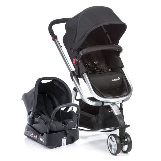 Carrinho para Bebê Travel System com Bebê Conforto Mobi Black e Silver - Safety 1st