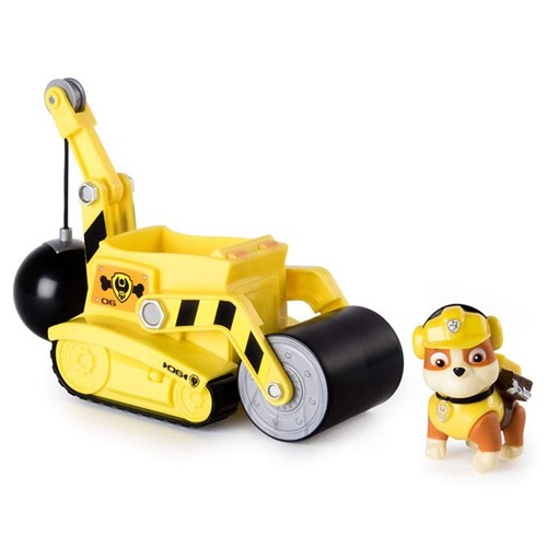 Carrinho Patrulha Canina com Boneco - Rubble Steam Roller (amarelo) - SUNNY