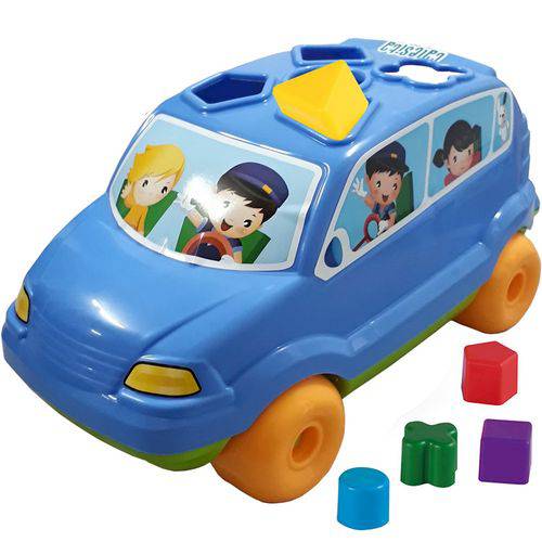 Carrinho Pedagógico Calesita Baby Car - 5 Acessórios - Azul/laranja/verde