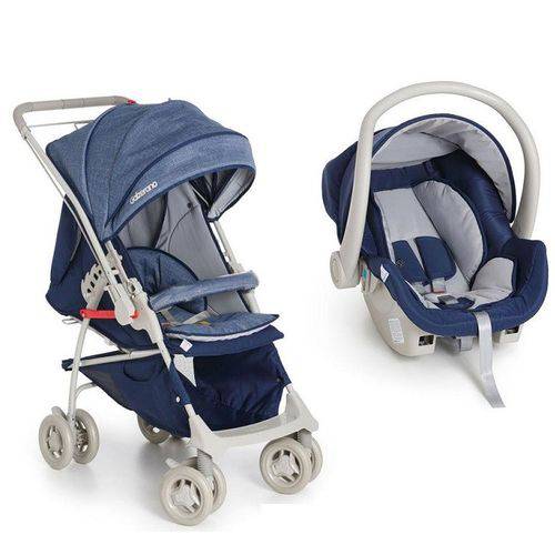 Carrinho Reversível Maranello II C/ Bebê Conforto - Azul - Galzerano