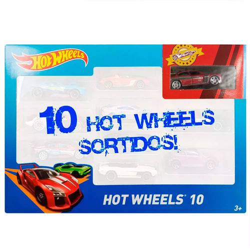 Carrinhos Hot Wheels - Pacote com 10 Carros - S - Mattel
