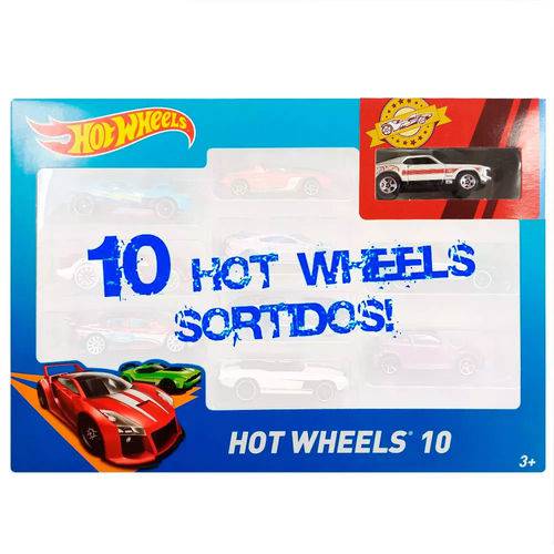Carrinhos Hot Wheels - Pacote com 10 Carros - T - Mattel