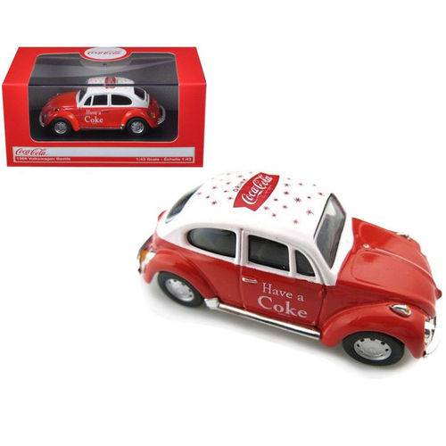Carro Coca Cola Volkswagen Beetle 1966 Escala 1/43 - Vermelho