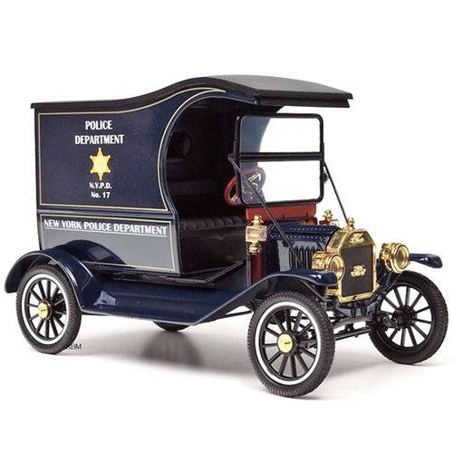 Carro Motor City Ford Cargo Van New York Police 1917 Escala 1/18 - Azul