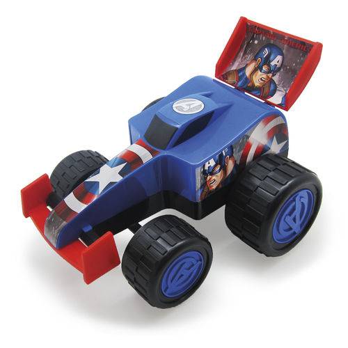 Carro Roda Livre 28cm Formula Monster Capitão América - Marvel