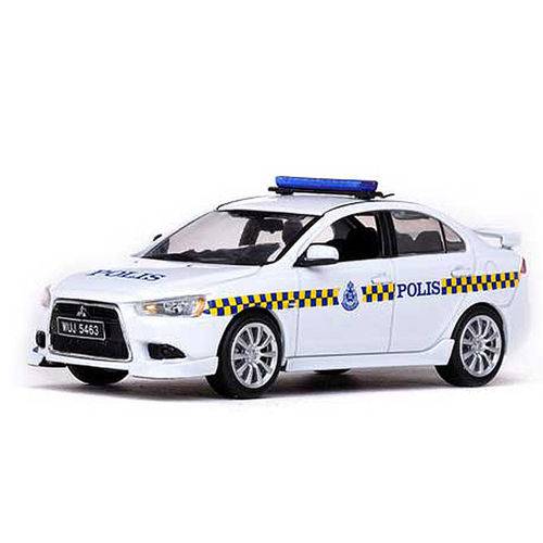 Carro Vitesse Mitsubishi Lancer Malaysia Police Escala 1/43 - Branco