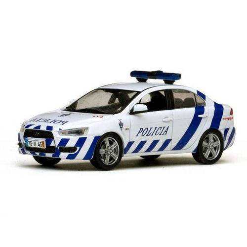 Carro Vitesse Mitsubishi Lancer Portugal M.police Escala 1/43 - Branco e Azul