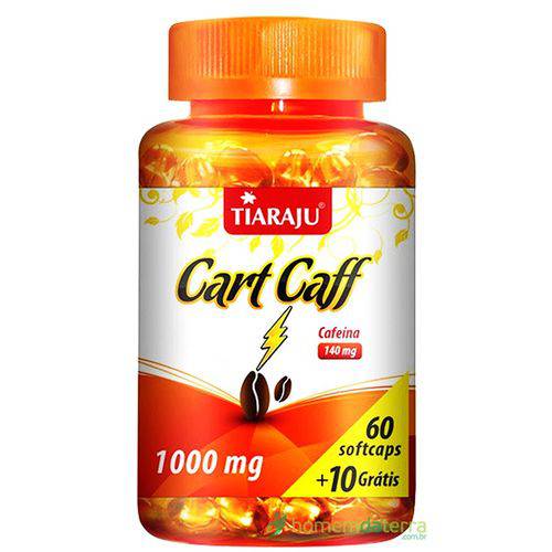 Cart Caff (óleo de Cártamo + Cafeína) 1g Tiaraju - 70 Cápsulas Gel
