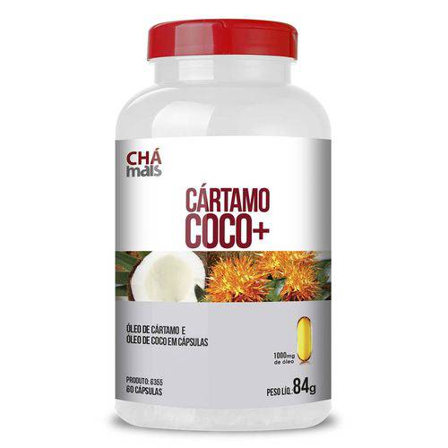 Cártamo+Coco - Óleo de Cártamo e Óleo de Coco em Cápsulas - CháMais - 60 Caps