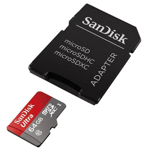 Cartão 64gb Micro Sd com Adaptador Sd Sandisk Sdsdqua-064g-Uq46a
