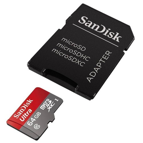 Cartão 64gb Micro Sd com Adaptador Sd Sandisk Sdsdqua-064g-Uq46a