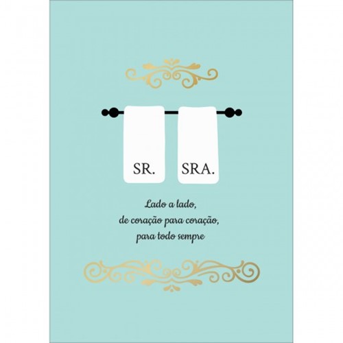 Cartão By Grafon´s Casamento Estampa Toalha Sr. e Sra.