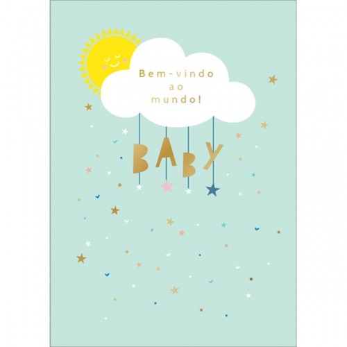 Cartão By Grafon´s Nascimento Estampa Nuvem Baby