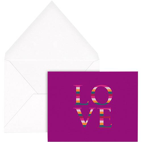 Cartão com Envelope Love Waves Listra - Joy Paper