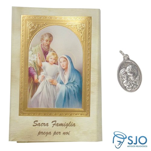 Cartão com Medalha Italiana da Sagrada Família | SJO Artigos Religiosos