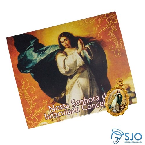 Cartão com Medalha - Nossa Senhora da Imaculada Conceição | SJO Artigos Religiosos
