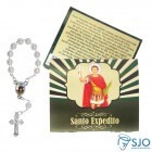 Cartão com Mini Terço de Santo Expedito | SJO Artigos Religiosos