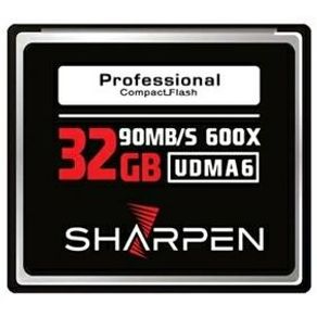 Cartão Compact Flash 32Gb Sharpen 90Mb/s (600x), UDMA6