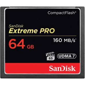 Cartão CompactFlash SanDisk Extreme Pro 64Gb de 160Mb/s (1200X) UDMA7 / 4K