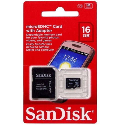 Cartão de Memória 16 GB Sandisk