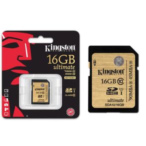 Cartão de Memória 16GB Classe 10 Kingston Secure Digital Ultimate SDHC UHS-I SDA10/16GB