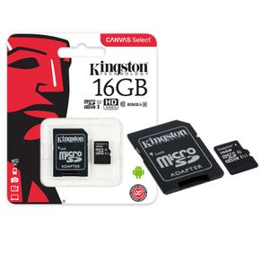 Cartão de Memória 16GB Classe 10 Micro SD Kingston SDCS/16GB MICRO SDHC Canvas Select